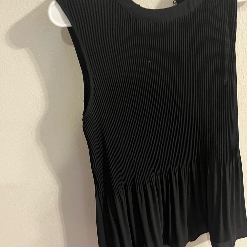 Adrianna Papell Black Pleated Tank Top